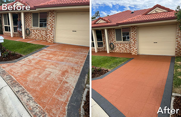 Driveway sealing Brisbane before and after
